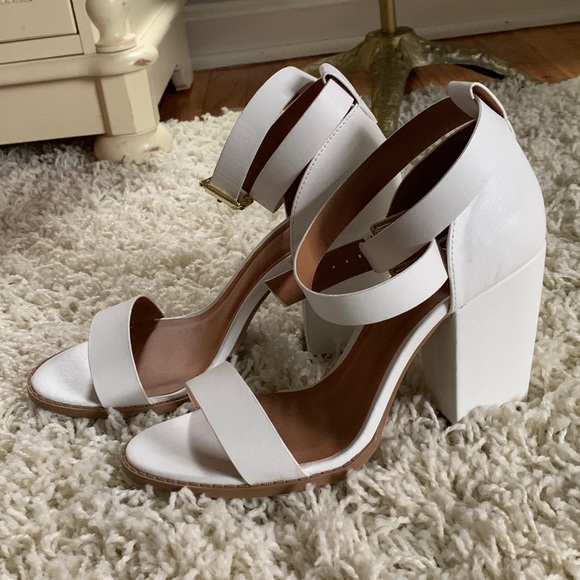 Charlotte Russe Shoes - White Open Toe Ankle Strap Heels NWOT
